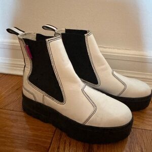 Puma Black & White Platform Boots